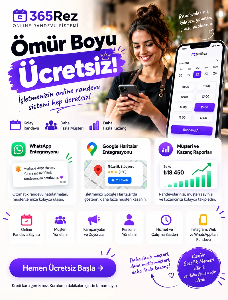 365Rez online randevu sistemi görseli